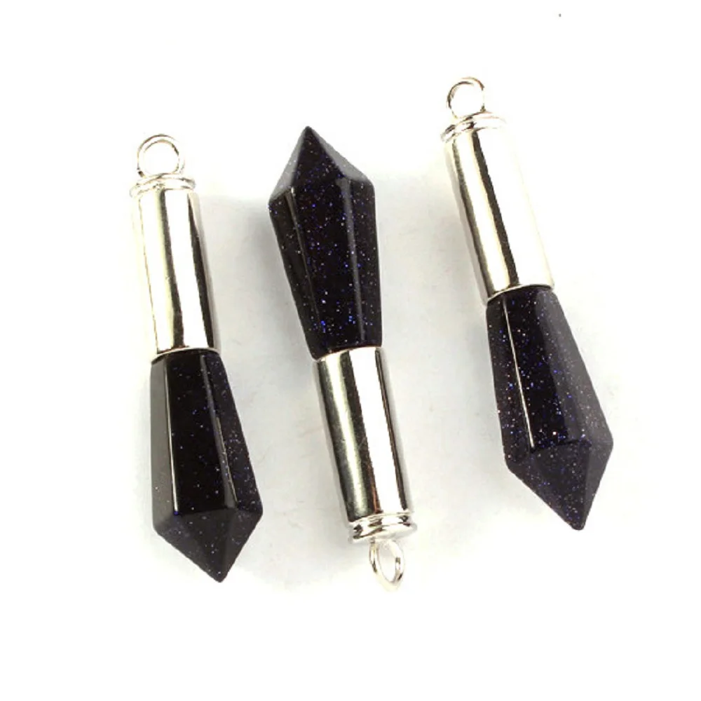 

Natural crystal pendant Quartz gem agate pillar original stone six prismatic healing pendulum jewelry single point pendant