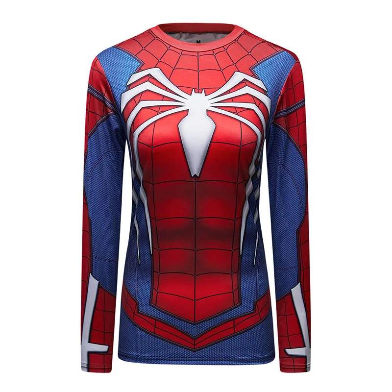 Высококачественные Женские топы Marvel Super Heroes, женская футболка, 3D компрессионная футболка, свитшоты для девочек, Повседневная модная футболка для фитнеса