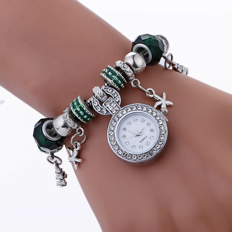 Женские часы с браслетом из бисера Роскошные наручные и сердечком 100 шт./лот|lot