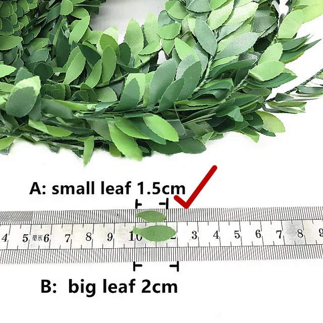 B-Big leaf 2cm 7,5 м сушеный Искусственный лист растения-гирлянды искусственная Виноградная лоза листва ручной работы для домашнего Декорации для свадьбы DIY ВЕНОК шелковые цветы - Цвет: B-Big leaf 2cm