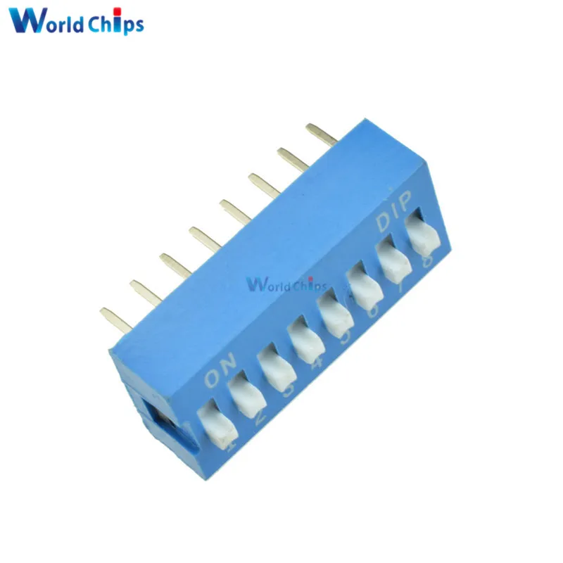 10 шт. синий 2 54 мм Шаг 8 позиционирования битный скользящий модуль DIP Switch|module switch| |