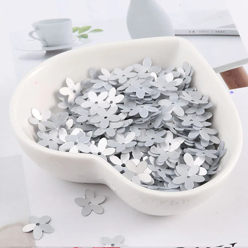 Frosted silver Бисер для шитья цветов, 10 мм, блестки, сделай сам, 350 шт, для рукоделия, блестки, плоская смола - Цвет: Frosted silver