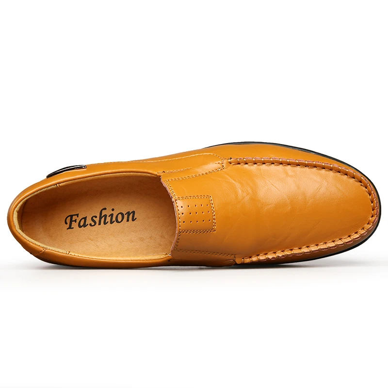 Мужские мокасины VESONAL удобные мягкие из натуральной кожи на плоской подошве