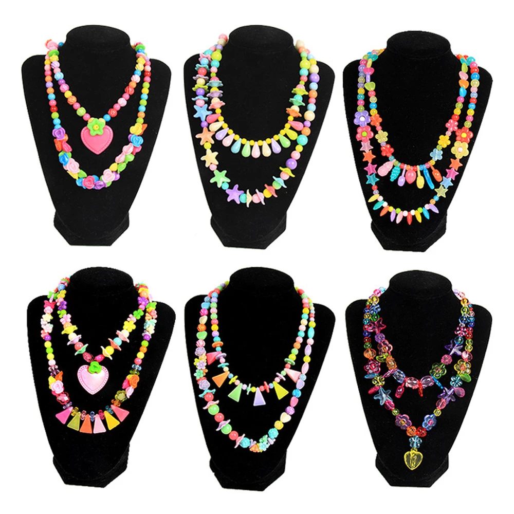 24 Сетки DIY красочные детские игрушки бусы ручной работы для девочек Ожерелья