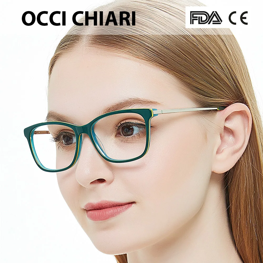 OCCI CHIARI очки прозрачные оптические женские очки оправа прозрачные линзы очки дизайнерские трендовые ацетатные красные W-CARLEO