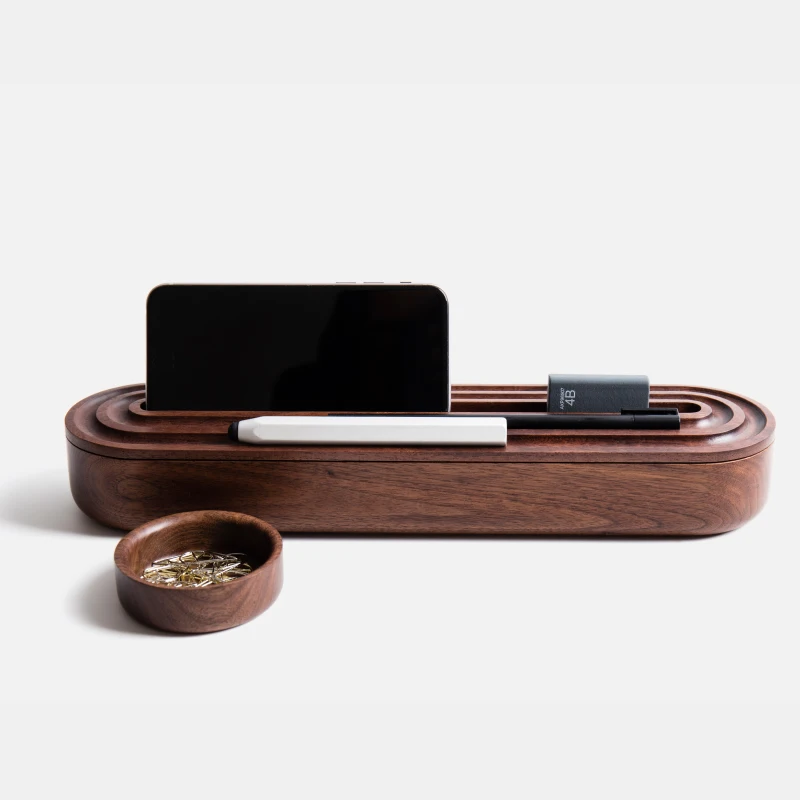 Изысканный ручной работы черный орех деревянный ящик для хранения в офисе Ретро