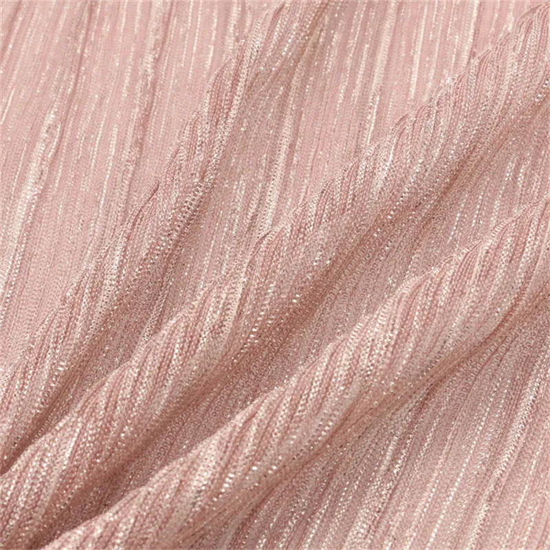 Lace45 2 метров розовая полосатая трикотажная эластичная нейлоновая ткань металлик