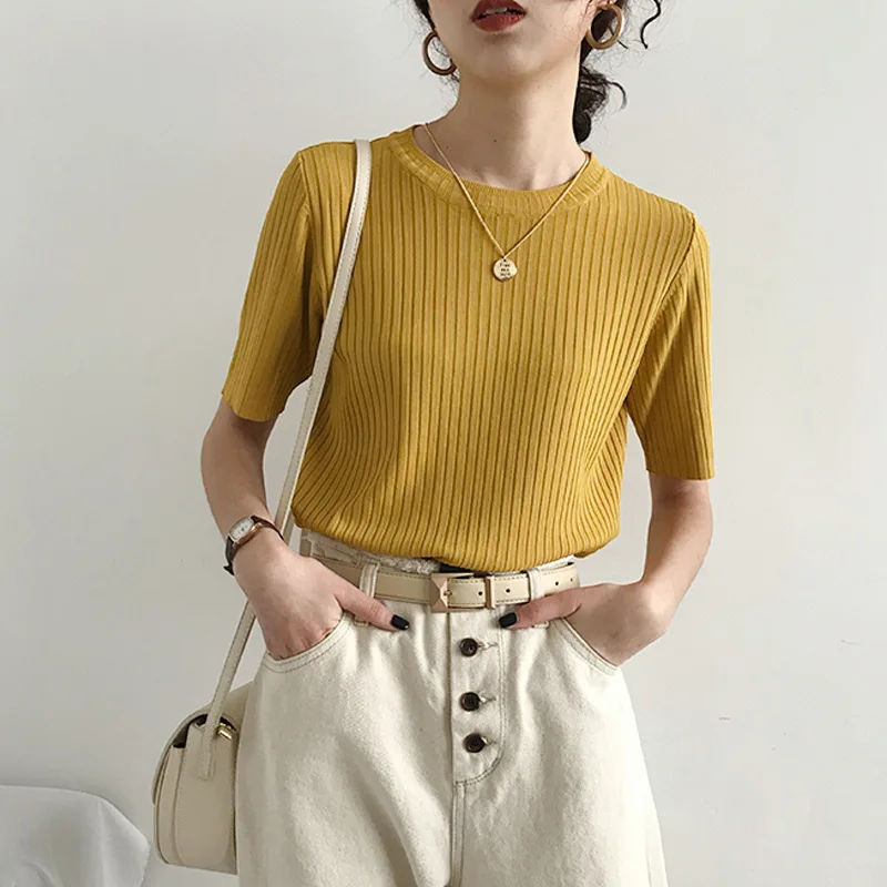 2020 женские рубашки летние тонкие футболки трикотажные летняя женская одежда |