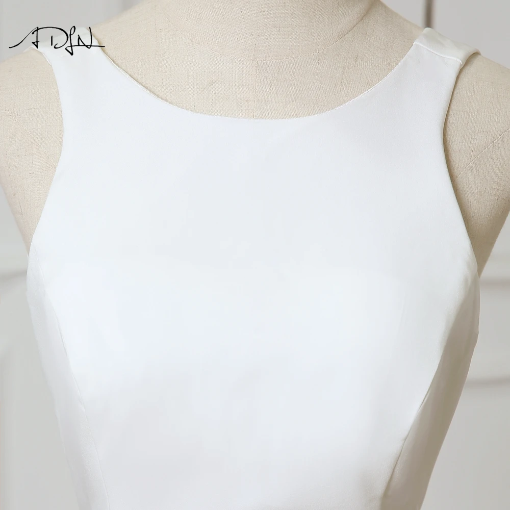 ADLN простой круглый вырез без рукавов Русалка свадебное платье Vestido de Novia