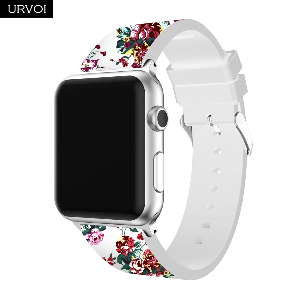 Силиконовый ремешок URVOI для apple watch спортивный iwatch 5 4 3 2 1 с пряжкой модный дизайн