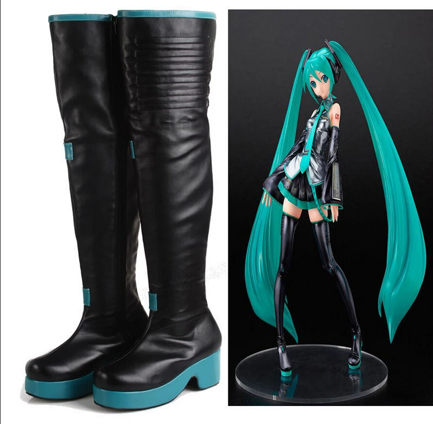 Ботинки для костюмированной вечеринки ручной работы Vocaloid Hatsune Miku