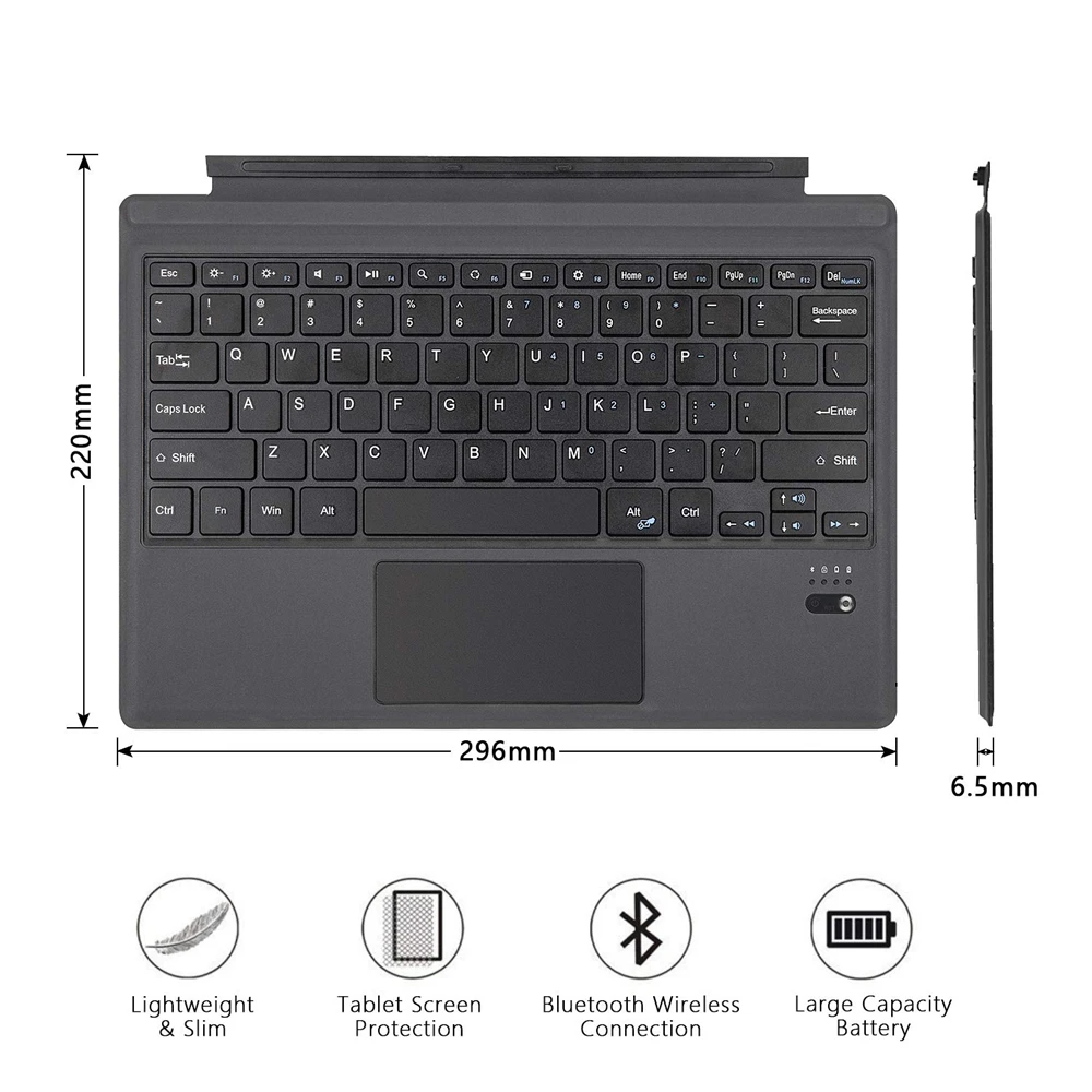 Kemile Беспроводная Bluetooth клавиатура для Microsoft Surface Pro 6 2018 / 5 2017/ 4 клавиатуры планшет