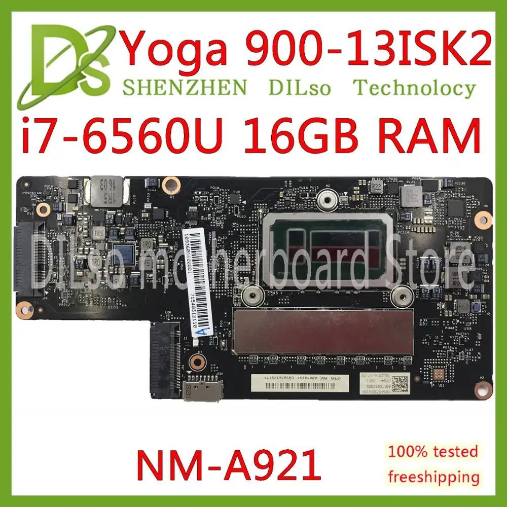 

KEFU 900-13isk2 материнская плата для ноутбука Lenovo yoga900-13ISK 900-13ISK2 материнская плата для ноутбука I7-6560U 16 Гб NM-A921 100% протестирована
