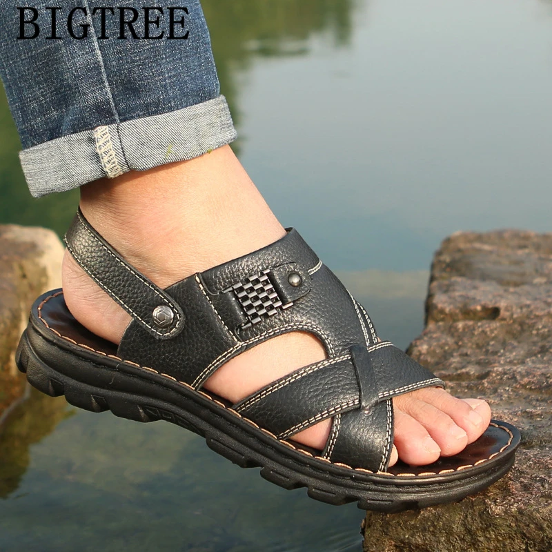 Sandals Men Shoes Beach Summer Leather Genuine Designer Sandalet Zapatos De Hombre | Обувь