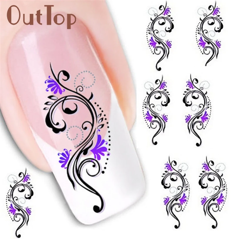 Переводная водная горка для ногтей 1 шт. наклейки дизайна украшения пальцев ног