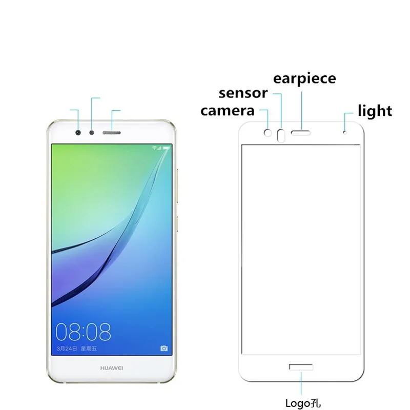 2 шт полное покрытие закаленное стекло для HUAWEI nova lite 2017 экран защитный чехол