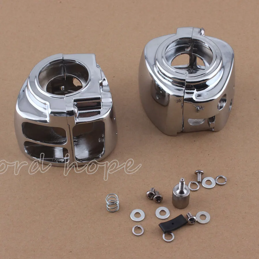 1 Пара мотоциклетный руль переключатель корпус крышка Хром Алюминий для Harley Dyna