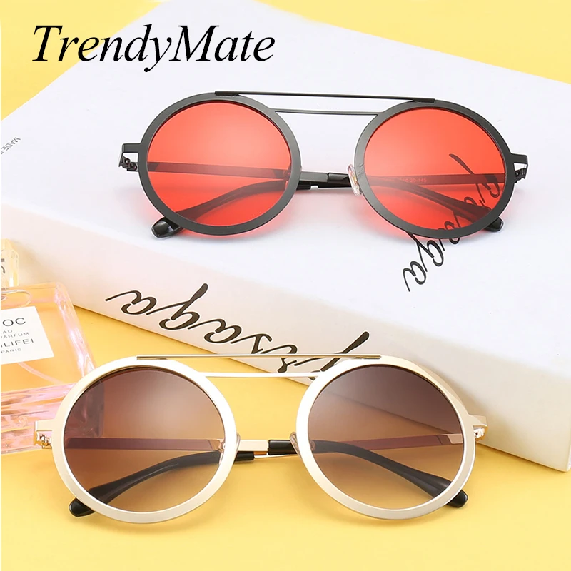Круглые металлические солнцезащитные очки TrendyMate 2018 модные мужские и женские в