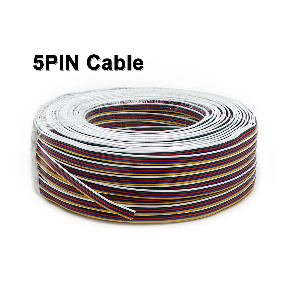 5PIN кабель 10 м 20AWG провод для 2835 3528 5050 светодиодные ленты RGB низкое напряжение