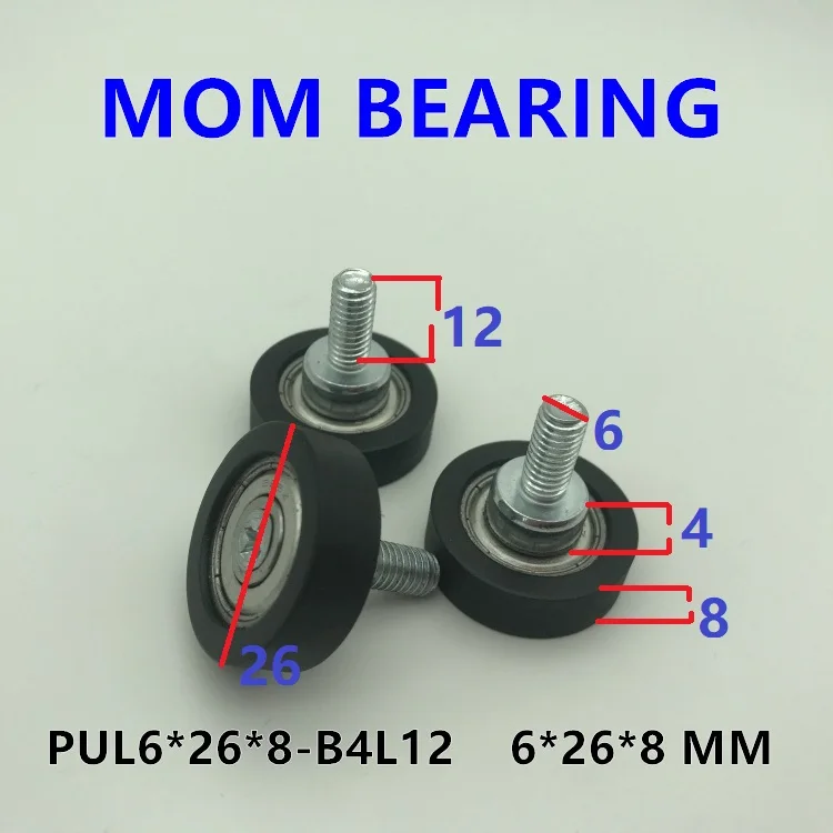 

5pcs PU bearing PUL6*26*8-B4L12 roller for pulley track pulley bearing of PU wheel vending machine