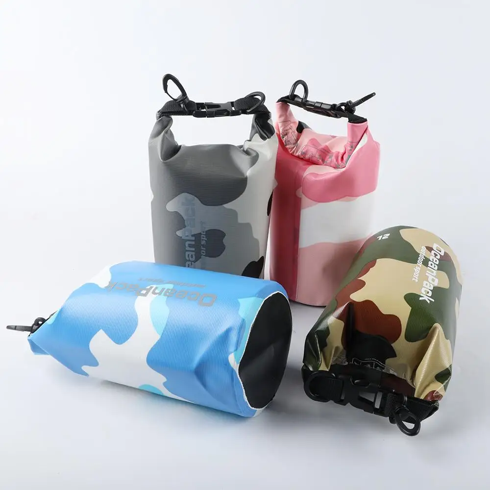 2L/5L/10L/15L/20L/30L утолщенная камуфляжная Водонепроницаемая наружная рафтинговая ПВХ сухая сумка на плечо для хранения Океанский рюкзак для плавания
