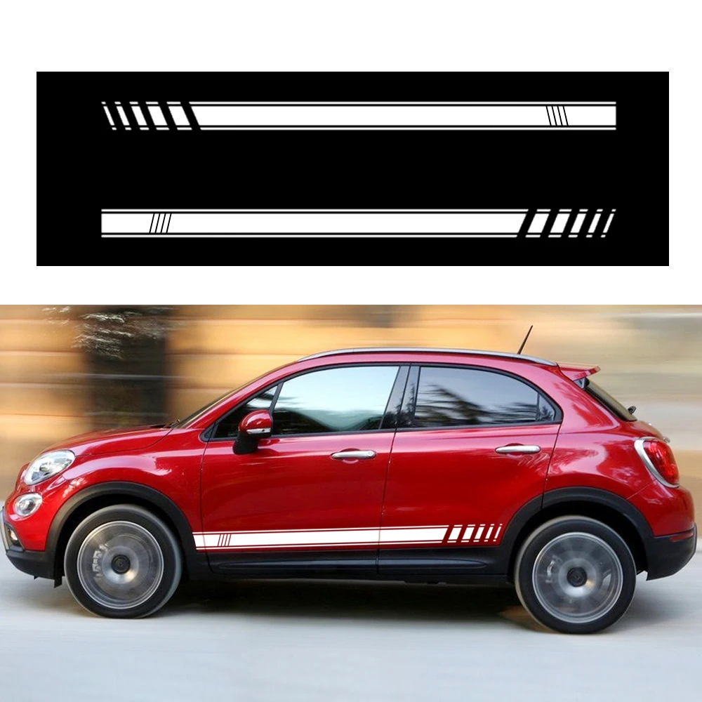 Наклейки для боковой юбки Fiat Argo Qubo Panda Mobi Toro Tipo наклейки полосатые кузова
