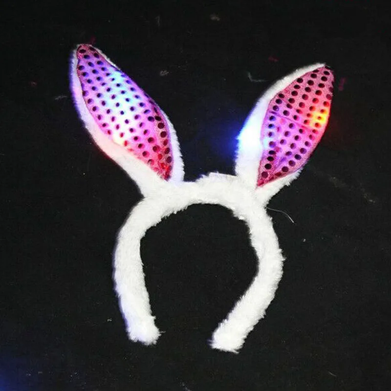 Сексуальный светодиодный светильник длинный обруч для волос с заячьими ушками