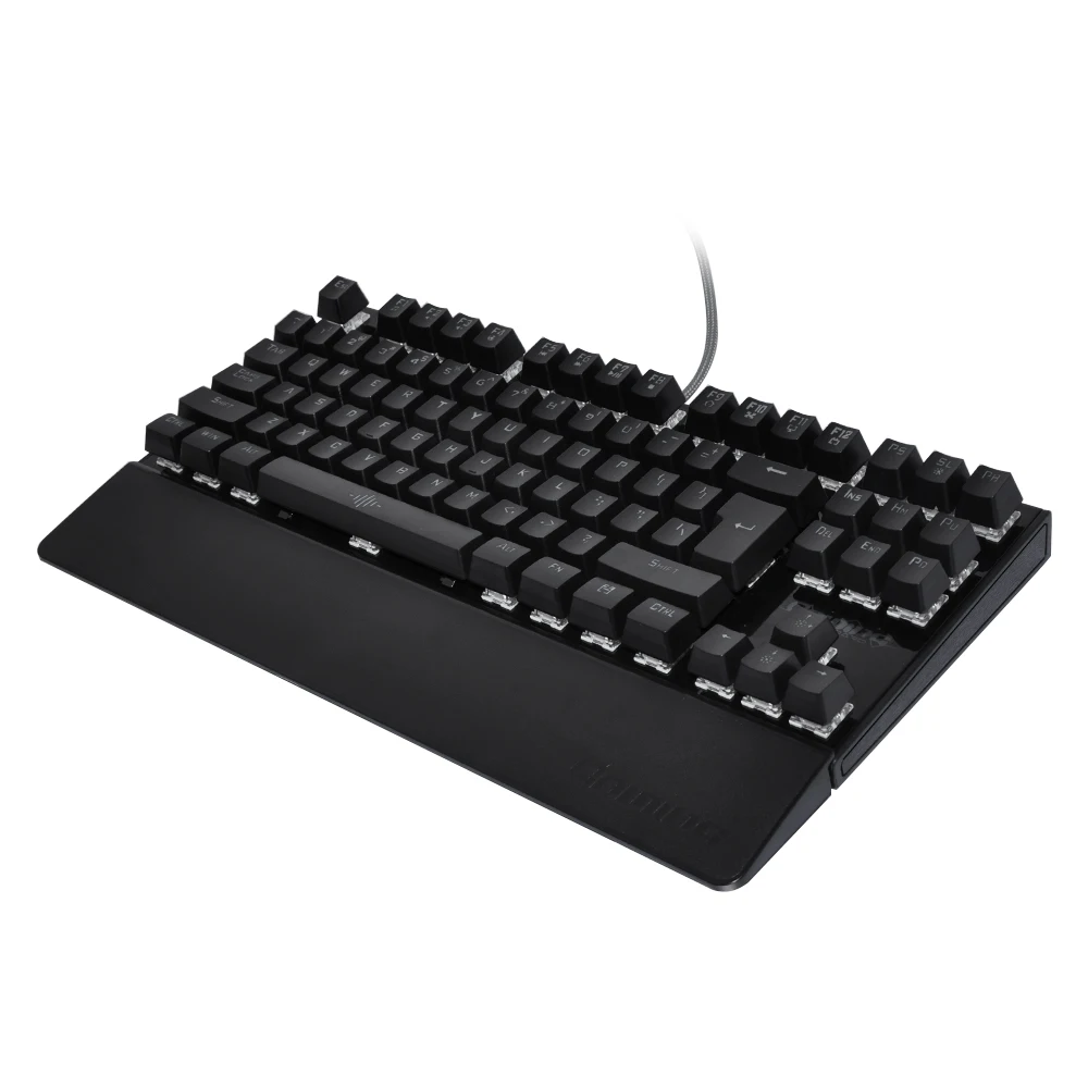 Механическая игровая клавиатура Deepfox, 87 клавиш, синий переключатель, подсветка, анти-ореолы, светодиодная клавиатура, запястье, Pro Gamer