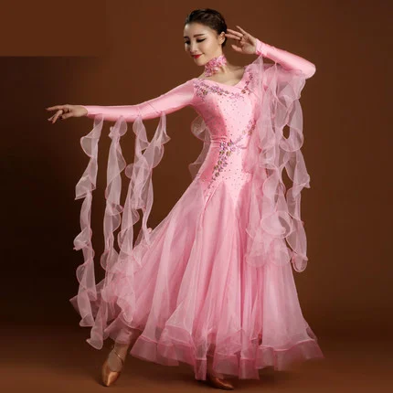 Женское платье для бальных танцев с длинным рукавом 6 цветов | Тематическая