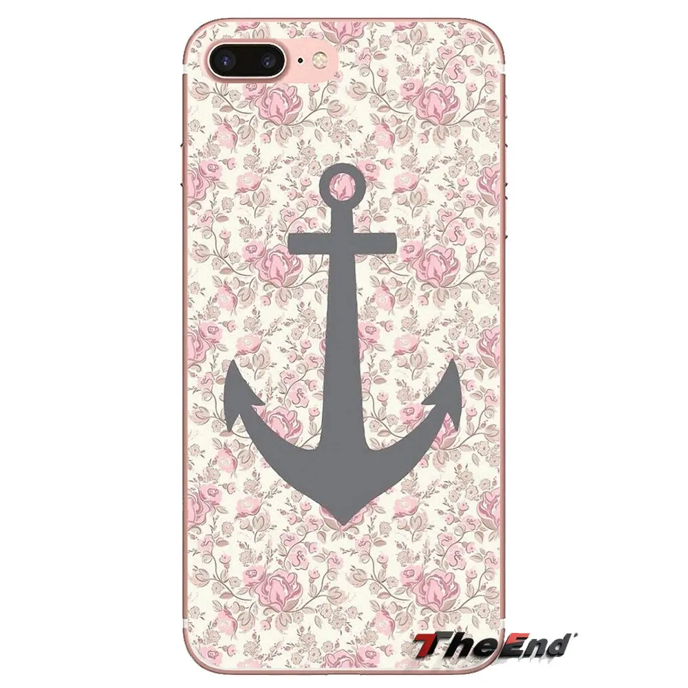 Transparent TPU Case Cover For Xiaomi Redmi 4A S2 Note 3 3S 4 4X 5 Plus 6 7 6A Pro Pocophone F1 Navy Stripes Hope Anchor Pattern |