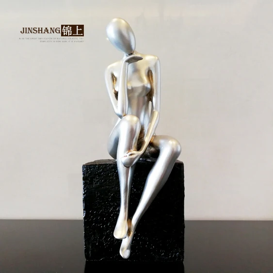 sliver c Современная Абстрактная фигура, статуя красоты, скульптура из смолы, креативное украшение, украшение дома, аксессуары, рукоделие, подарок другу - Цвет: sliver c