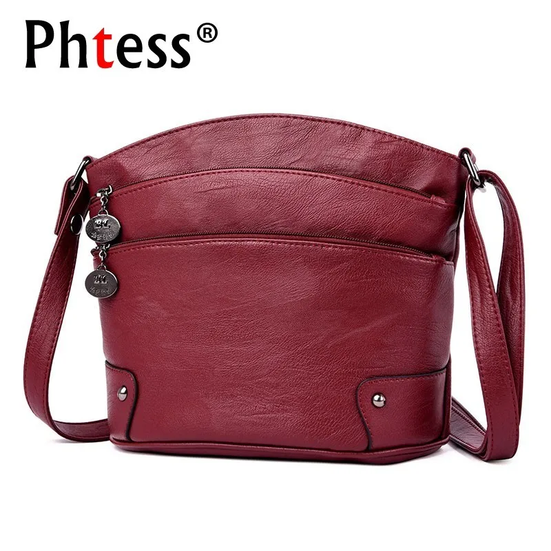 Женские кожаные сумки через плечо винтажные мессенджеры с клапаном для девочек