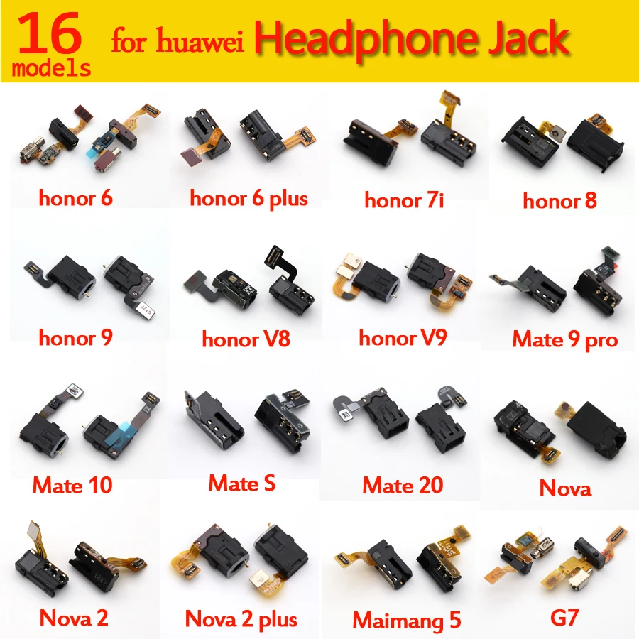 1 шт. для Huawei Honor 6/6plus/7i/8/9/V8/V9/Mate 9 pro/10/s/20/Nova/2/2 plus/Maimang 5/G7 Audio ремонт разъема