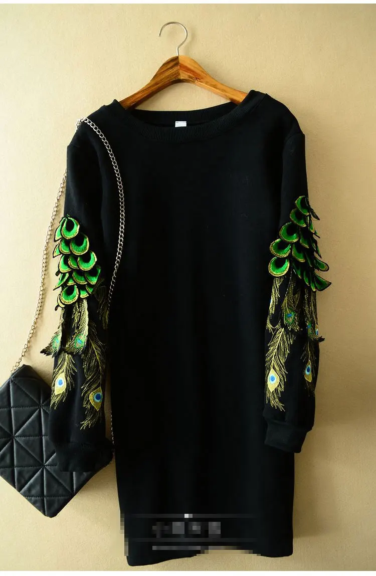 1 пара модных вышитых павлиньих крыльев футболок свитеров одежды Аксессуары