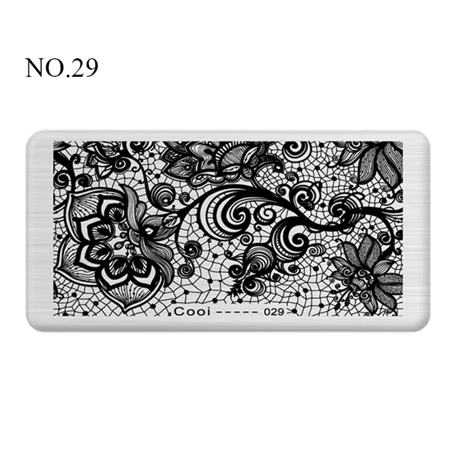 NO.29 Pinpai Nail Stamping Plates Flower Geometric Heart Nature Series Nail Template Stamp Image DIY Nail Designs Manicure Stamp Plate - Цвет: NO.29