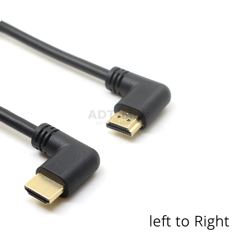 Левый и правый угловой HDMI 2 0 папа к левый локоть мужской удлинитель 15 см 50 1 м в Угловой кабель 4K * 2K @ 60