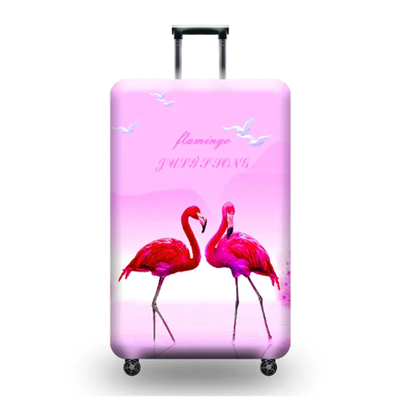 flamingo 11 JULY'S SONG Фламинго эластичный багаж Защитные чехлы для 18-32 дюймов костюм чехол Толстая пыль розовый чехол дорожная сумка чехол - Цвет: flamingo 11