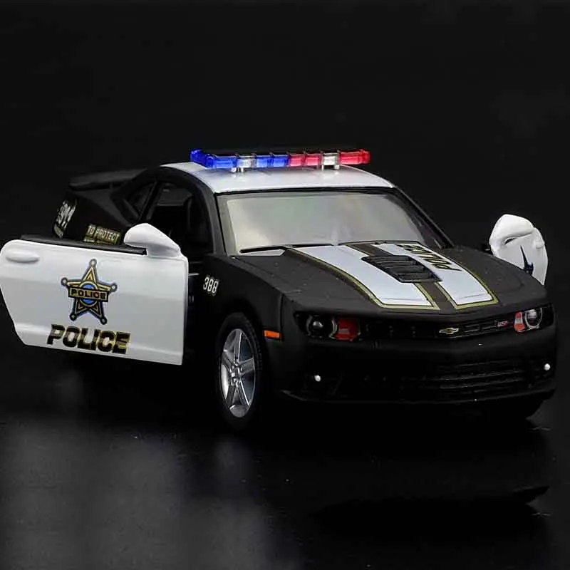 1:38 Chevrolet Camaro Police Edition литые под давлением автомобили модели оттягивающие назад