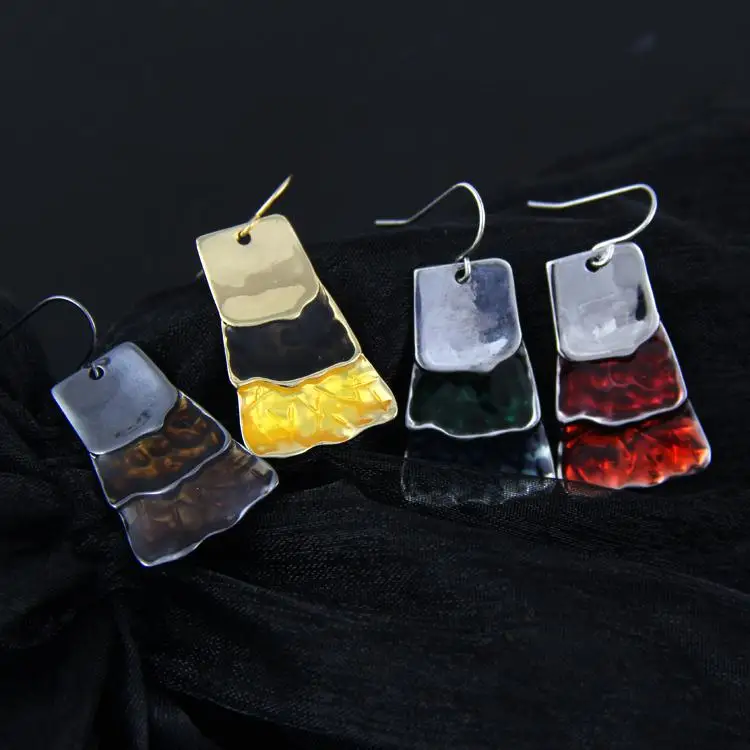 Женские серьги Shineland золотого и серебряного цвета с цветной эмалью 2020|long earrings|long