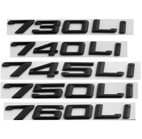 Матовый черный значок для багажника автомобиля с цифрами эмблемы для BMW 7 серии 745i 740i 750i 730Li 735Li 740Li 750Li 745Li 760Li