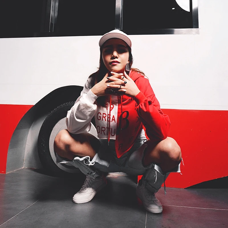 Крутой Женский Топ с длинным рукавом в стиле хип хоп капюшоном|crop top hoodie|hoodie