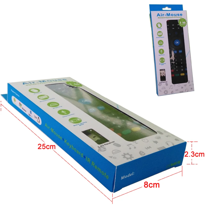 MX3 Mic 2 4G Fly Air Mouse с микрофоном мини клавиатура ИК обучение Беспроводное