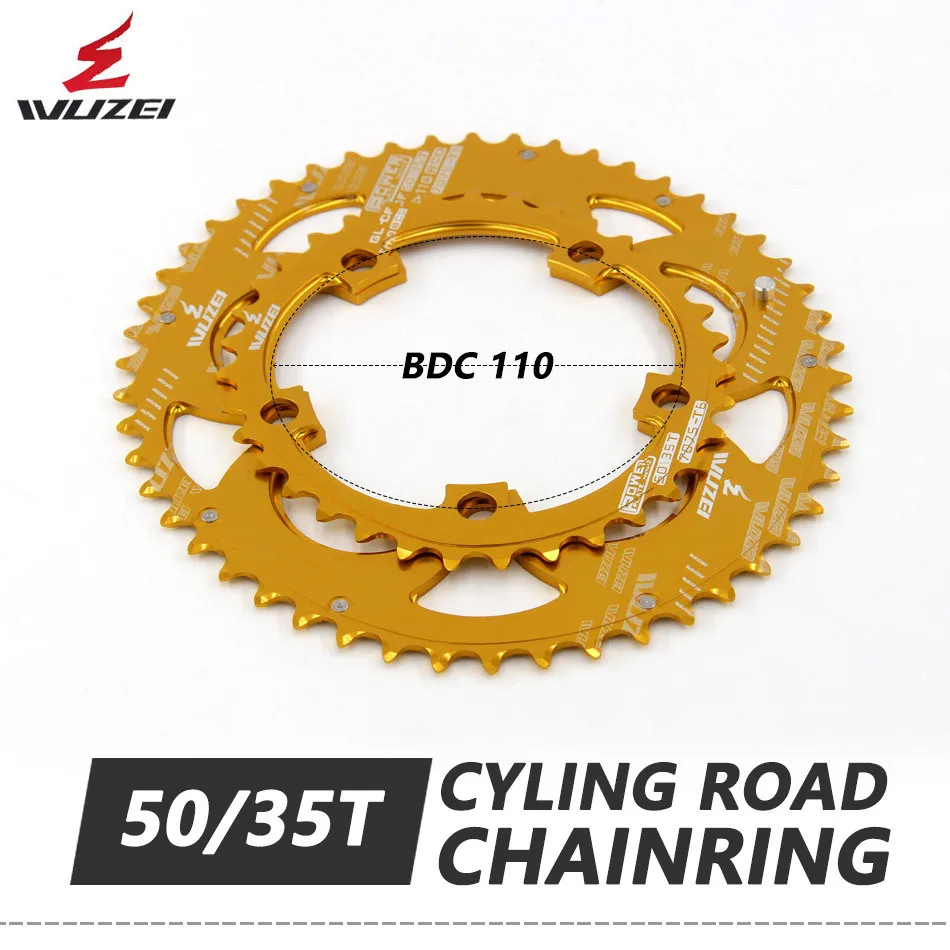 Ультралегкая зубная пластина WUZEI Road Bicylcle 110BCD 35/50T овальная цепь 7075 T6 из