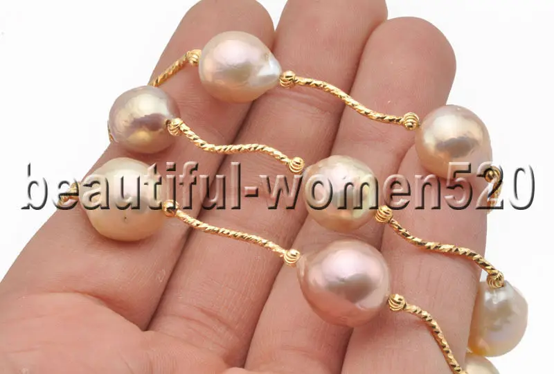 

Z8569 16mm Almost-Round Lavender Pink Edison KESHI PEARL NECKLACE 22inch