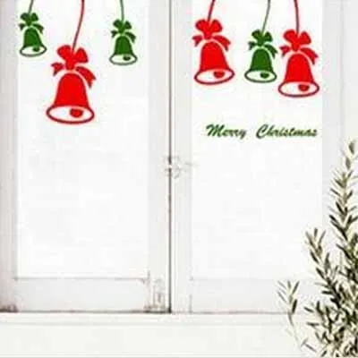 Счастливого Рождества прекрасный маленький колокольчик сердце окна наклейки на
