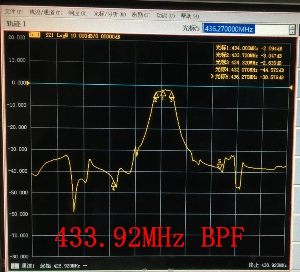 433 МГц/315 МГц Bandpass фильтр SMA дистанционное управление цифровая передача получение
