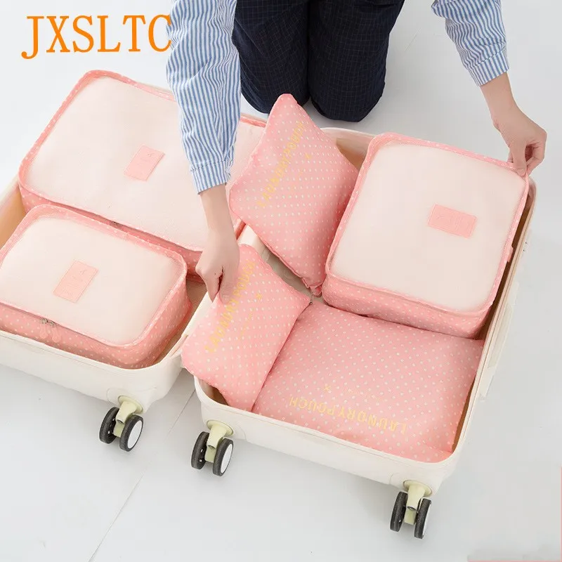 JXSLTC 6 шт./партия дорожная сумка для хранения багажа органайзер одежды сумочка