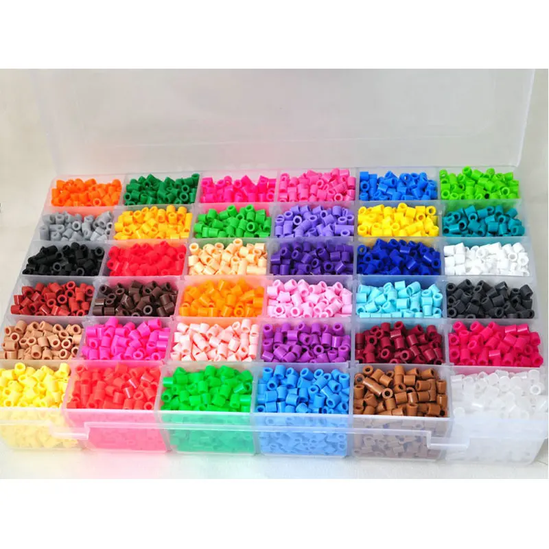 36 цветов Hama Perler Beads 12000 шт. набор 5 мм Fuse (1 шаблон + 1 железная бумага пинцет)