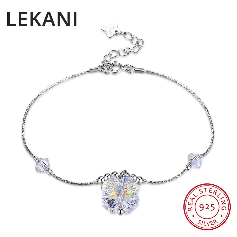 Женский браслет с подвесками LEKANI из серебра 925 пробы кристаллами Сваровски