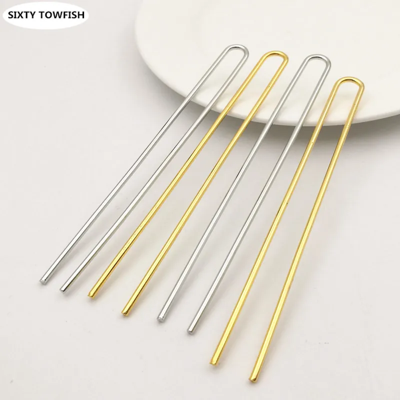 5 pieces/lot 115mm Metal Gold color/White K/Antique Bronze HairPins Accessory Hair Sticks Hair Jewelry Findings